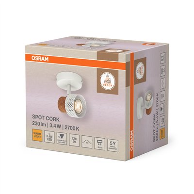 DECOR SPOT CORK WHITE 1x3.4W 927 DIM