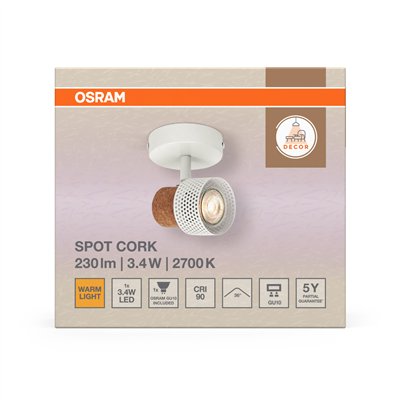 DECOR SPOT CORK WHITE 1x3.4W 927 DIM