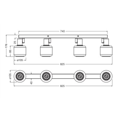 DECOR SPOT FIREFLY 4X2.8W 827 E14 Black