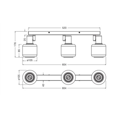 DECOR SPOT FIREFLY 3X2.8W 827 E14 Black