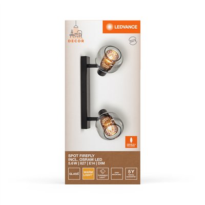 DECOR SPOT FIREFLY 2X2.8W 827 E14 Black