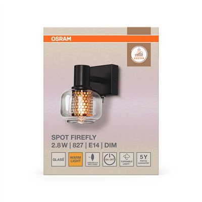 DECOR SPOT FIREFLY 1X2.8W 827 E14 Black