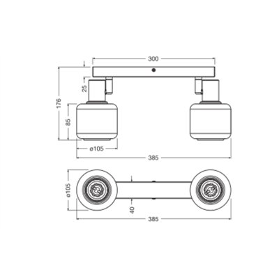 DECOR SPOT FIREFLY 2X2.8W 827 E14 Black