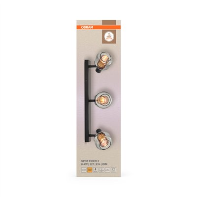 DECOR SPOT FIREFLY 3X2.8W 827 E14 Black