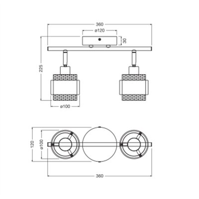 Decor Spot Hornet 2X2.8W 827 E14 Black