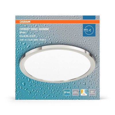Bathroom Ceiling CCT IP44 300mm Chrome Click-CCT