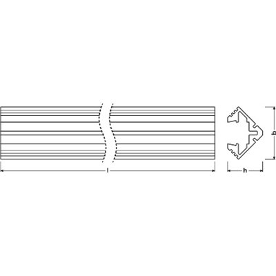 MEDIUM PROFILES FOR LED STRIPS -PM03/E/19X19/10/1