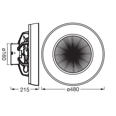Ceiling Fan Compact 480 49W White