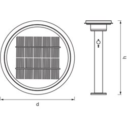ENDURA® STYLE SOLAR DOUBLE CIRCLE 40cm Post Sensor Double Circle 6W Stainless Steel