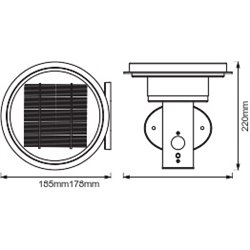 ENDURA® STYLE SOLAR DOUBLE CIRCLE Wall Sensor Double Circle 6W Black
