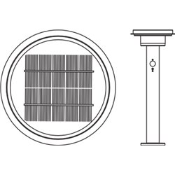 ENDURA® STYLE SOLAR DOUBLE CIRCLE 40cm Post Sensor Double Circle 6W Black