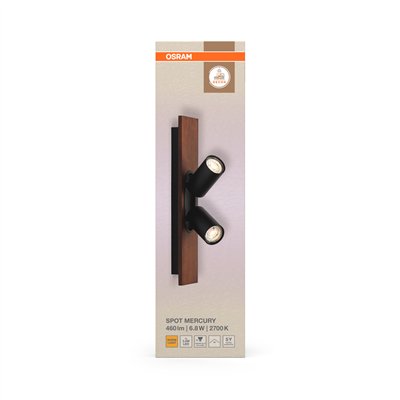 DECOR SPOT MERCURY BLACK 2x3.4W 927 DIM