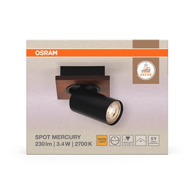DECOR SPOT MERCURY BLACK 1x3.4W 927 DIM