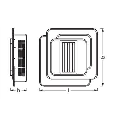 Ceiling fan grill Square 55W CCT White