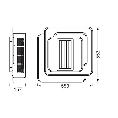 Ceiling fan grill Square 55W CCT White