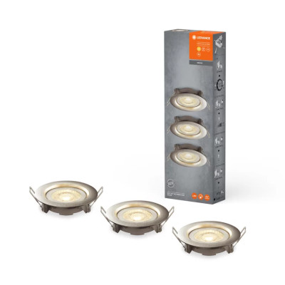 LED SPOT SET RECESS SIMPLE DIM 3 x 4.9W 2700K Brushed Nickel