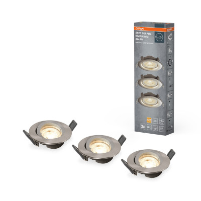 LED SPOT SET RECESS SIMPLE DIM 3 x 4.9W 2700K Brushed Nickel