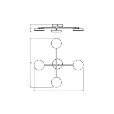 DECOR SPOT MOON 4Spot Cross 21W 830 Black