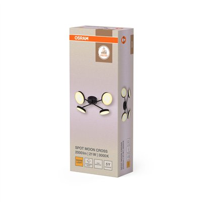 DECOR SPOT MOON 4Spot Cross 21W 830 Black