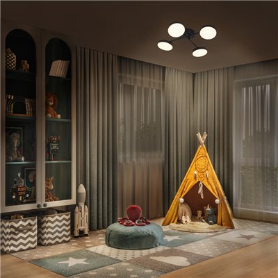 DECOR SPOT MOON 4Spot Cross 21W 830 Black