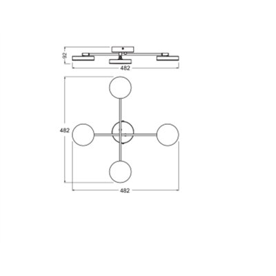 DECOR SPOT MOON 4Spot Cross 21W 830 Black