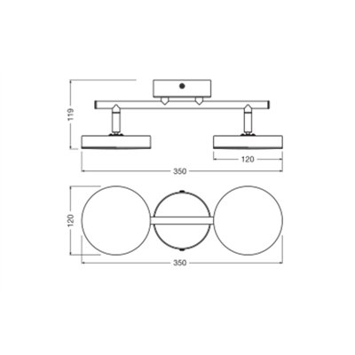 DECOR SPOT MOON 2Spot 10.5W 830 Black