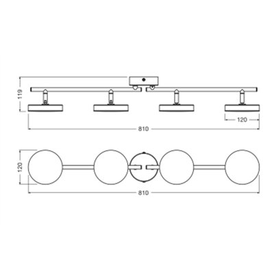 DECOR SPOT MOON 4Spot 21W 830 Black