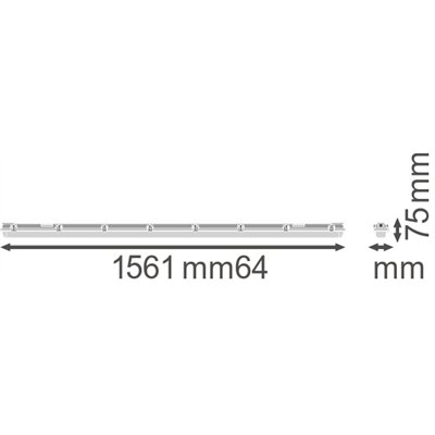 DAMP PROOF HOUSING GEN 2 1500 1x Lamp IP65