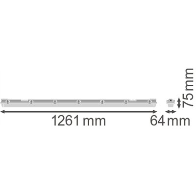 DAMP PROOF HOUSING GEN 2 1200 1x Lamp IP65