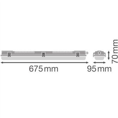 DAMP PROOF HOUSING MT GEN 3 600 P 2XLAMP MT IP65