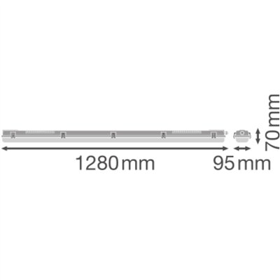 DAMP PROOF HOUSING MT GEN 3 1200 P 2XLAMP MT IP65