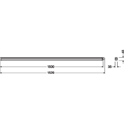 DAMP PROOF SLIM VALUE 1500 50 W 6500 K IP65 GY