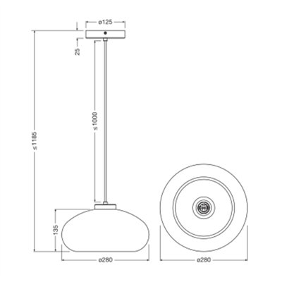 Decor Gold Glass Pendant E27 Gold