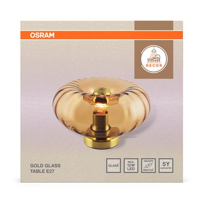 Decor Gold Glass Table E27 Gold