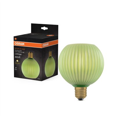 DECOR LED LAMP IN COLOURED GLASS IN COLOURED GLASS GLOBE GREEN