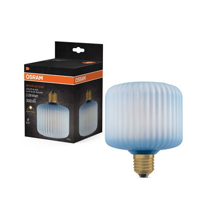 DECOR LED LAMP IN COLOURED GLASS IN COLOURED GLASS SQUARE BLUE