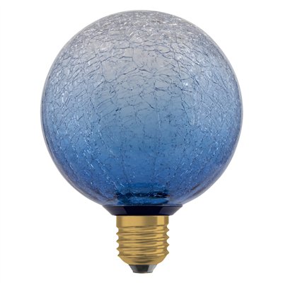 DECOR LED LAMP IN CRACKED GLASS  IN CRACKED GLASS ROUND BLUE