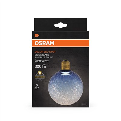 DECOR LED LAMP IN CRACKED GLASS  IN CRACKED GLASS ROUND BLUE