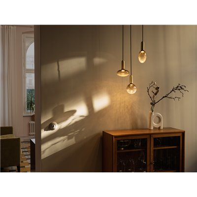 DECOR LED LAMP IN CRACKED GLASS  IN CRACKED GLASS FLATTENED BROWN