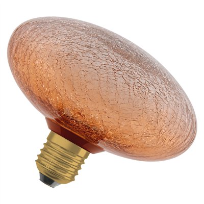 DECOR LED LAMP IN CRACKED GLASS  IN CRACKED GLASS FLATTENED ORANGE