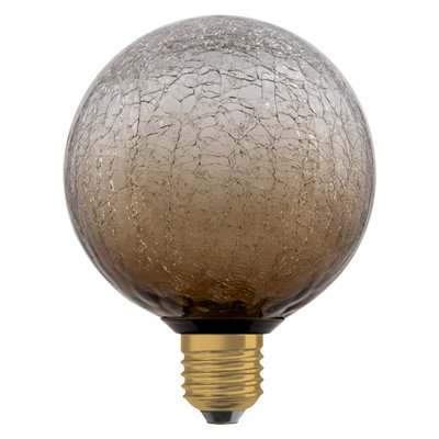 DECOR LED LAMP IN CRACKED GLASS  IN CRACKED GLASS ROUND BROWN
