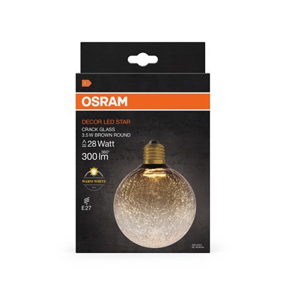 DECOR LED LAMP IN CRACKED GLASS  IN CRACKED GLASS ROUND BROWN