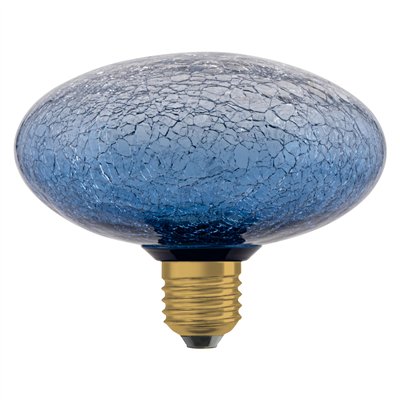 DECOR LED LAMP IN CRACKED GLASS  IN CRACKED GLASS FLATTENED BLUE