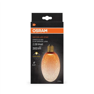 DECOR LED LAMP IN CRACKED GLASS  IN CRACKED GLASS LONG ORANGE