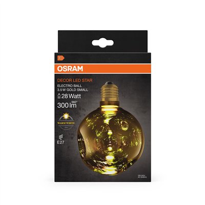 DECOR LED LAMP IN ELECTRO GLASS IN ELECTRO GLASS SMALL GOLD