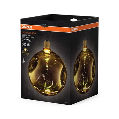 DECOR LED LAMP IN ELECTRO GLASS IN ELECTRO GLASS LARGE GOLD