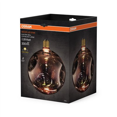 DECOR LED LAMP IN ELECTRO GLASS IN ELECTRO GLASS LARGE BLACK