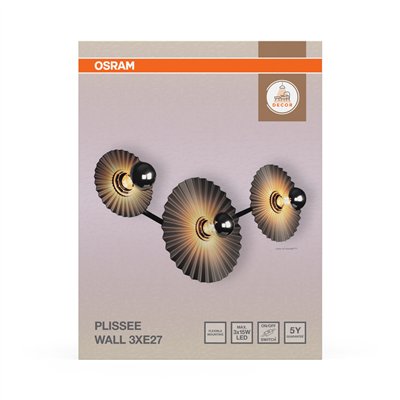 Decor Plisse 3 x E27 Dark Grey