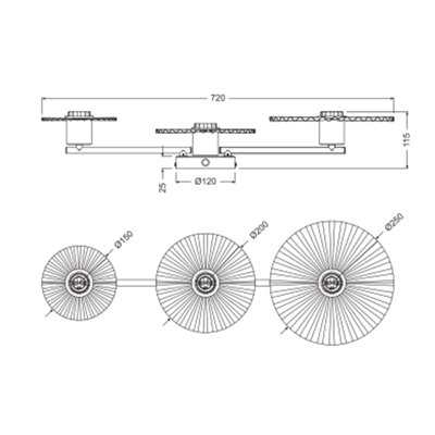 Decor Plisse 3 x E27 Dark Grey