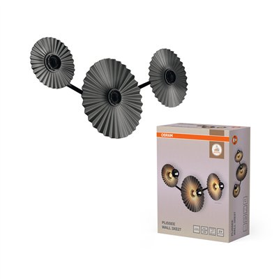 Decor Plisse 3 x E27 Dark Grey